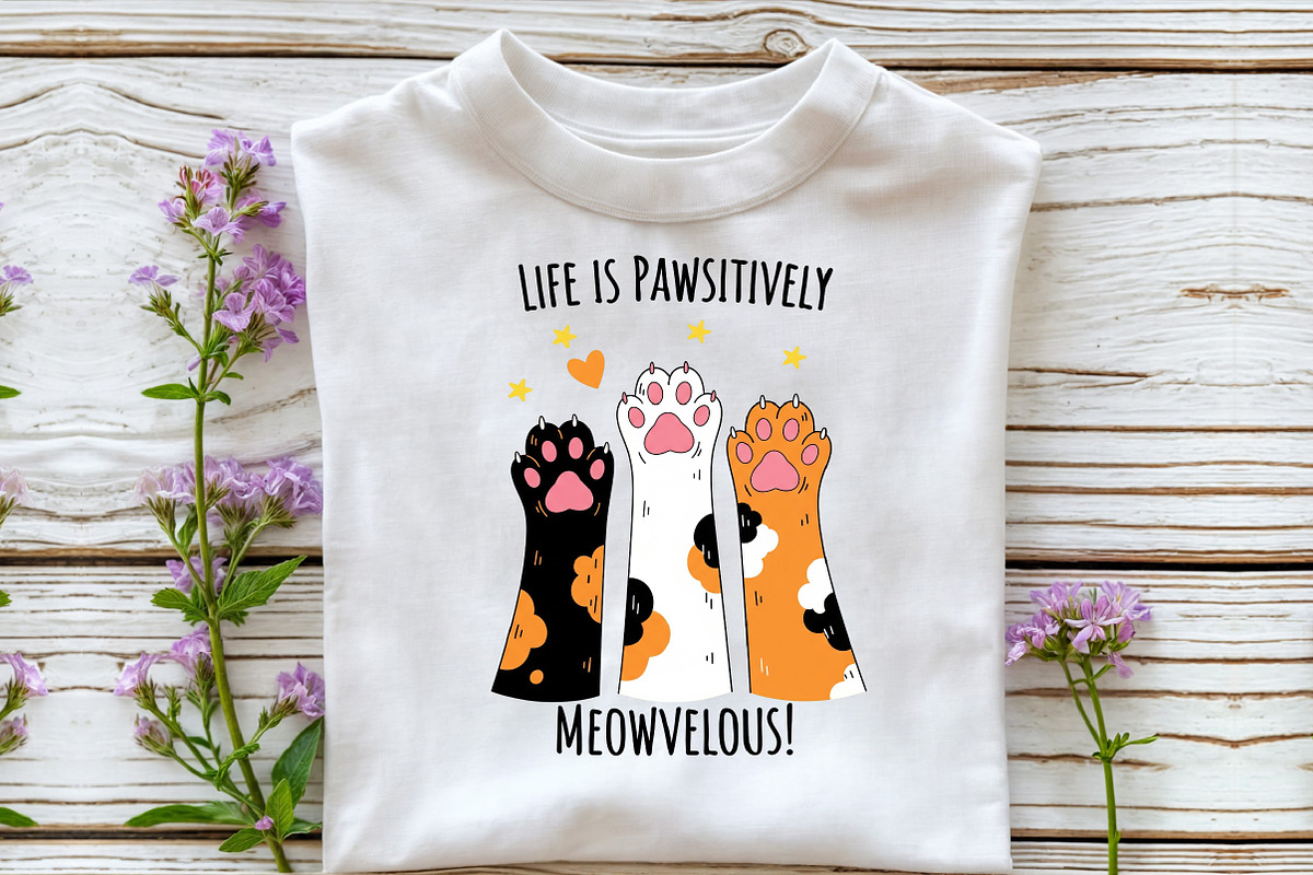 Life is Pawsitively Meowvelous Cat, an Illustration by DreamCafeArt (Photo 6 of 6)
