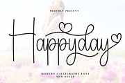 Happyday | Script Font, a Handwritten Font by Scratchones (Thumbnail 1 of 9)