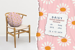 Cute Daisies Seamless Pattern