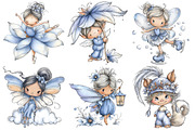 Whimsical Fairy Clipart, an Illustration by Pixels.Craft (Thumbnail 6 of 6)