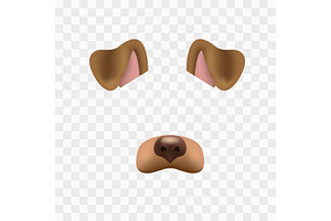 Dog face mask for video chat