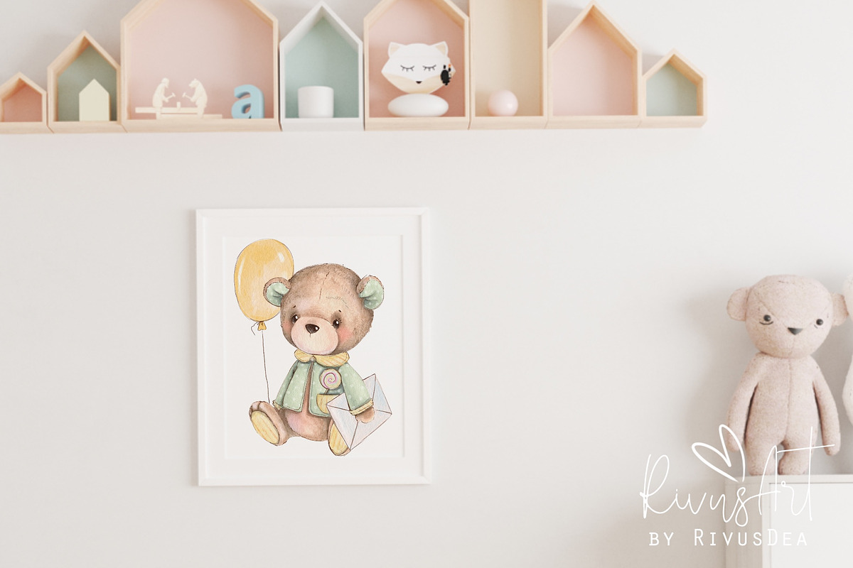Vintage Teddy Bear illustration, an Animal Illustration by RivusArt (Photo 7 of 7)