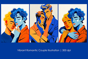 Vibrant Romantic Couple Illustration, a Person Illustration by StockVerse Creative