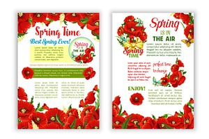 Vector Flowers Wreath Of Spring Time Quote Posters