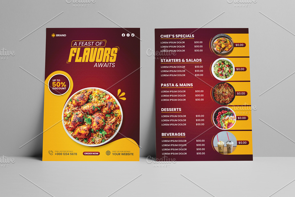 Food Menu Template | Restaurant / Cafe