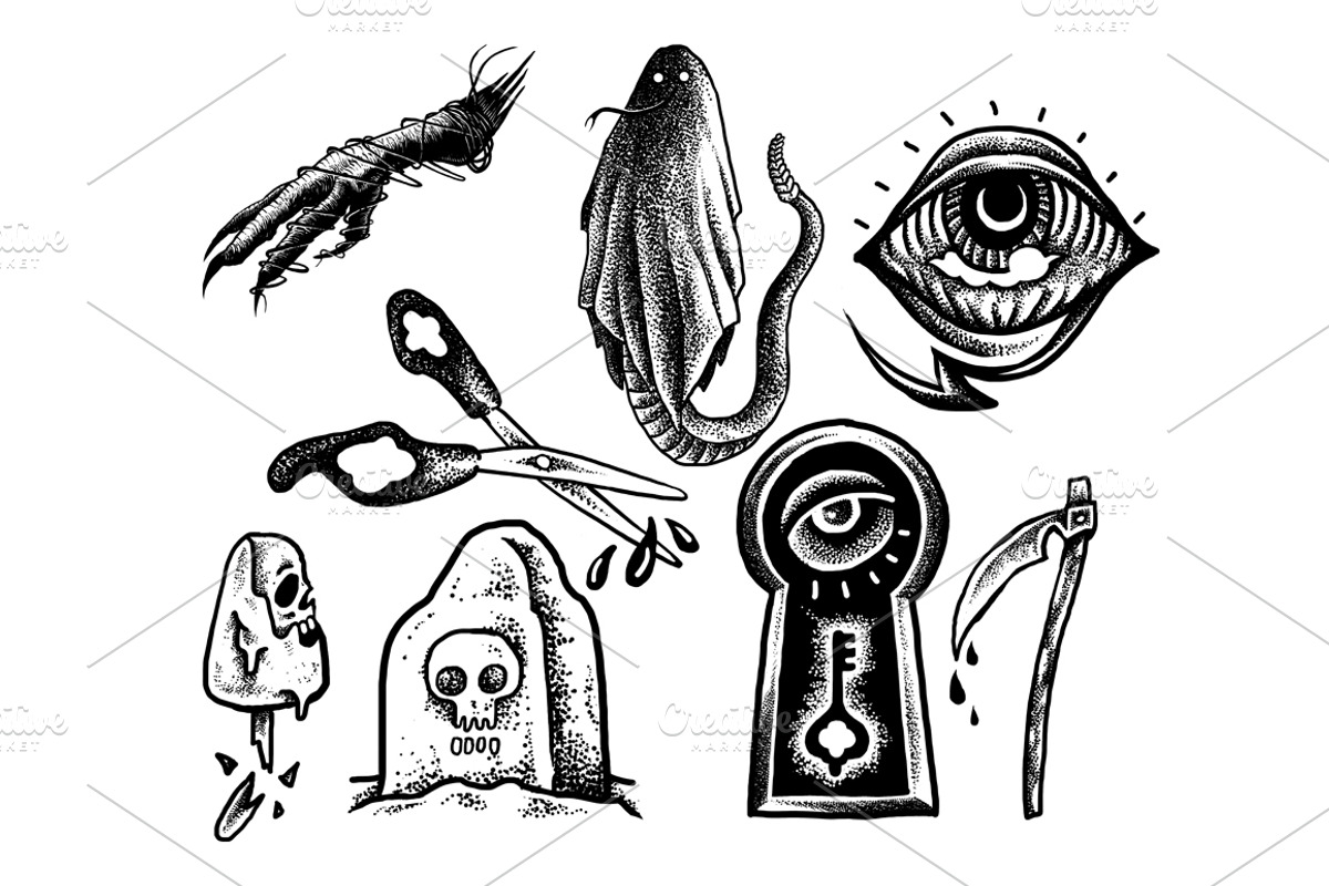 100 Tattoo-Style Tee Designs, an Object Illustration by Design by sebrodbrick (Photo 18 of 34)