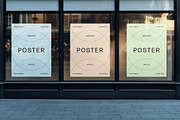 3 Window Posters Mockup, an Advertising Mockup by Design Squad (Thumbnail 2 of 3)
