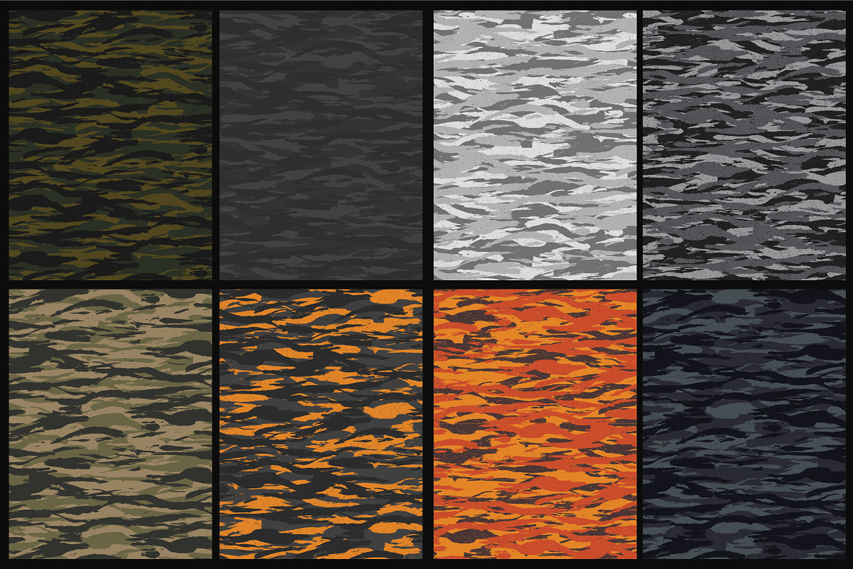 Vector Tiger Camo Seamless Patterns, a Background Graphic by Template Haven (Photo 2 of 2)