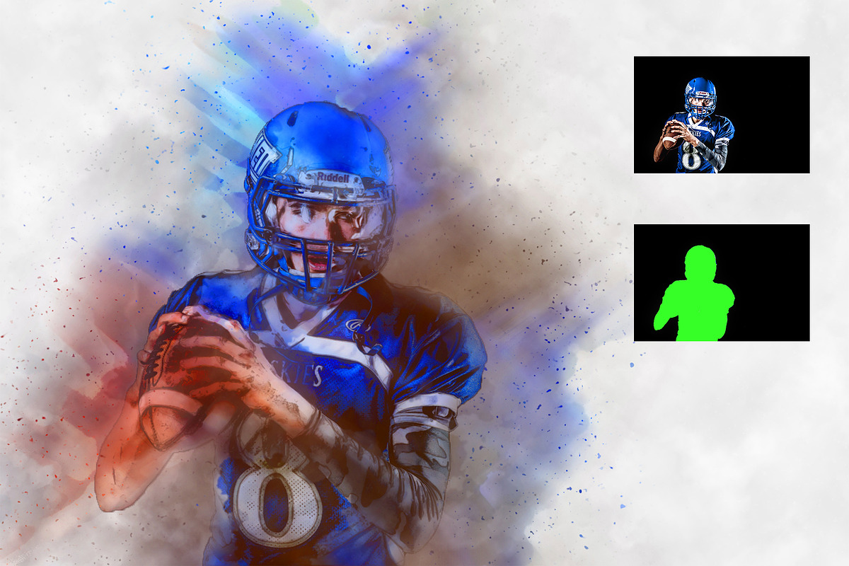 Realistic watercolor Photoshop Actio, an Action Add-On by Design Forest