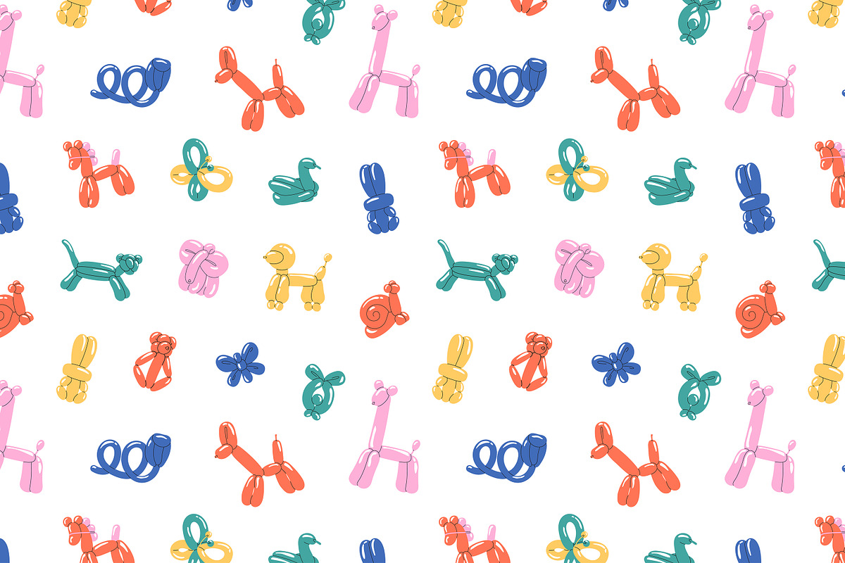 Animals balloons set + backgrounds, an Animal Illustration by PaperTrident (Photo 8 of 8)