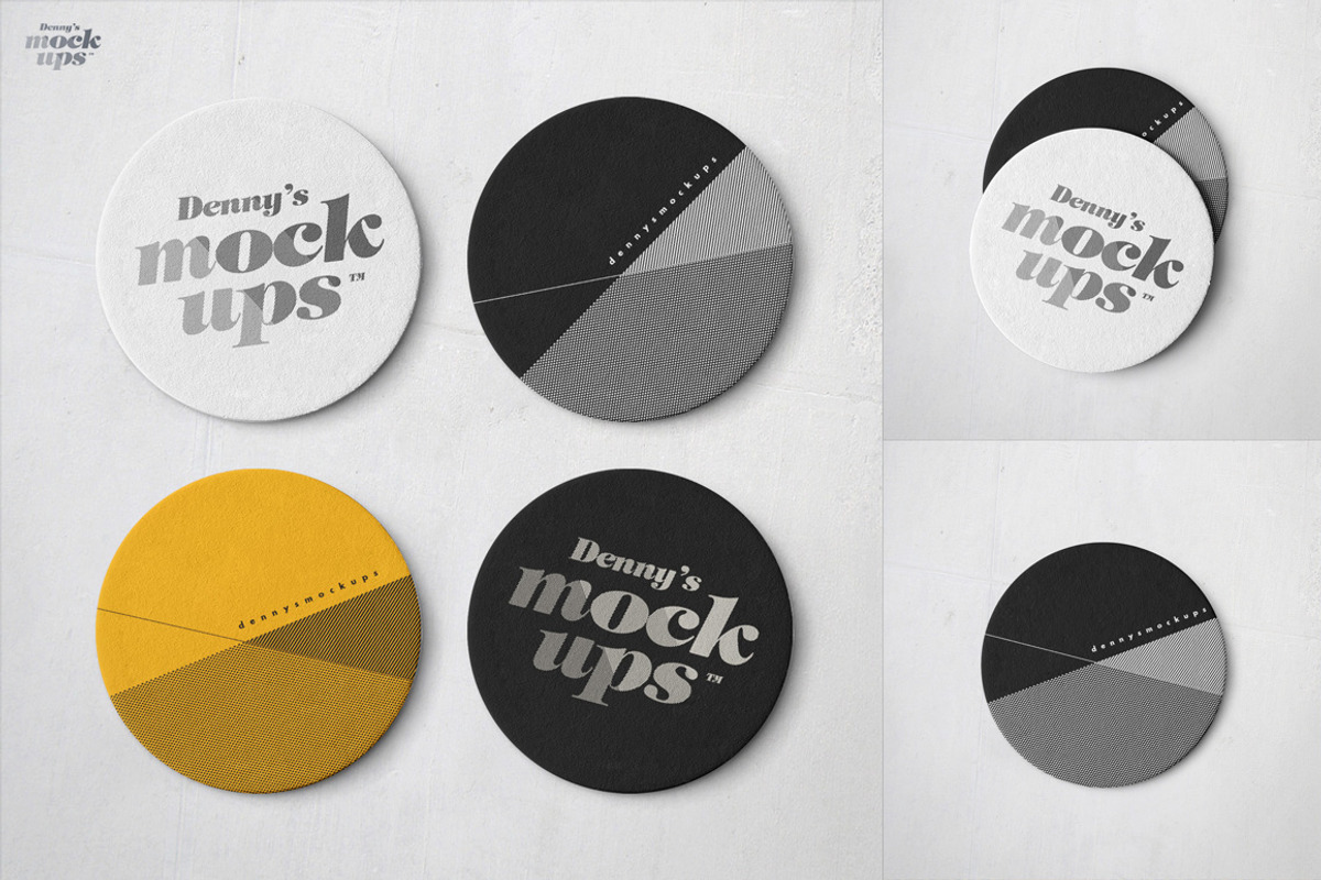 Circular Coaster Mockup, a Product Mockup by Denny's Mock-ups (Photo 3 of 9)