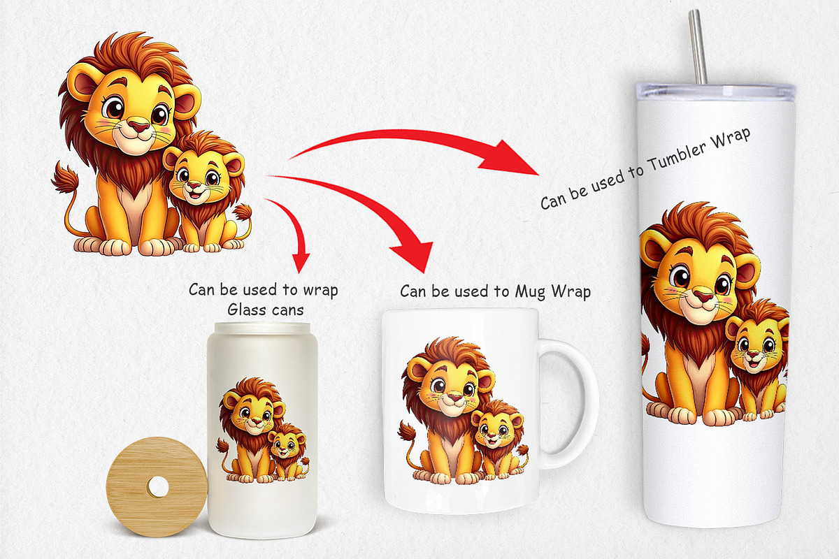 Lion Mother's Day Clipart, a Graphic by Artnoy (Photo 4 of 5)