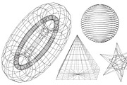 30 Wireframe Vectors, a Decorative Illustration by DesignerCandies (Thumbnail 2 of 12)