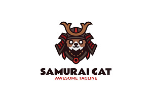 Mascot Samurai Cat Logo Design, a Branding & Logo Template by Artnivora.Std