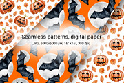 Happy halloween digital paper set, a Pattern Graphic by Artmanata (Thumbnail 6 of 12)