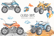 Quad bikes watercolor, a Transportation Illustration by Marina Ermakova (Thumbnail 1 of 11)