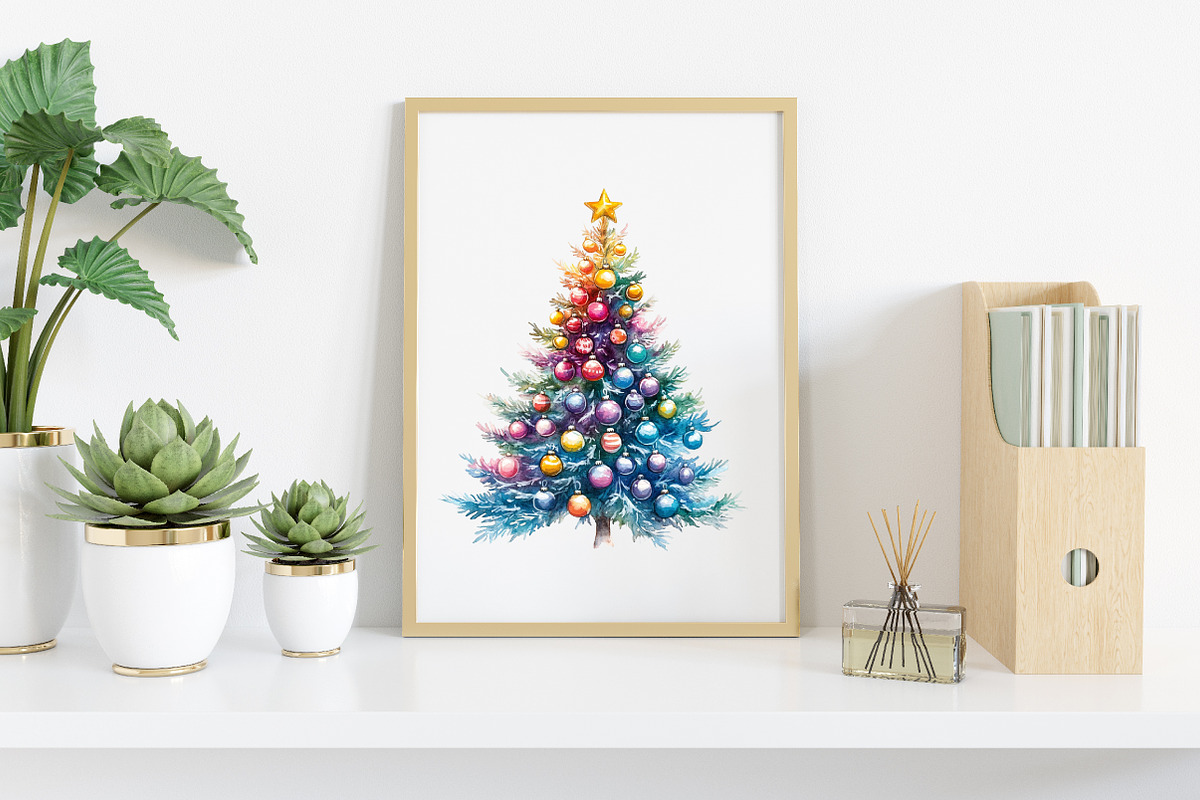 Watercolor Pastel Christmas Clipart, an Illustration by Canvas Craft (Photo 7 of 8)