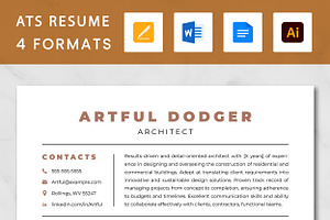 Architect Resume Template, a Resume Template by ResumeInventor
