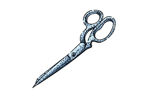 tool scissors sketch hand drawn, an Object Illustration by pikepicture