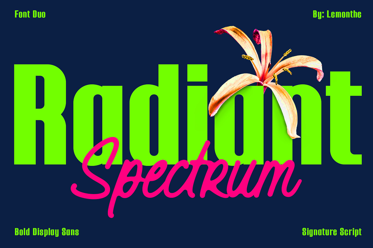 Radiant Spectrum | Font Duo, a Script Font by Lemonthe (Photo 1 of 9)