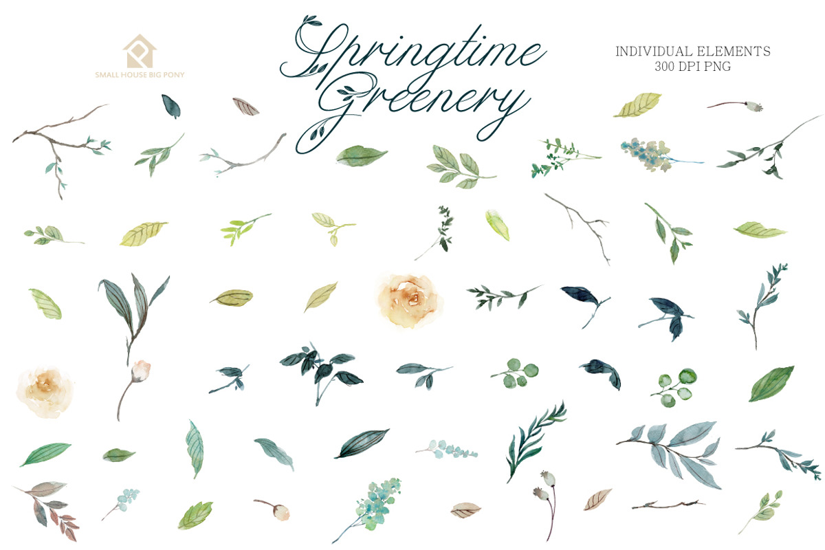 SPRINGTIME GREENERY SET, an Illustration by SmallHouseBigPony (Photo 8 of 12)