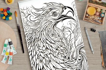 Mystical creatures. Coloring book