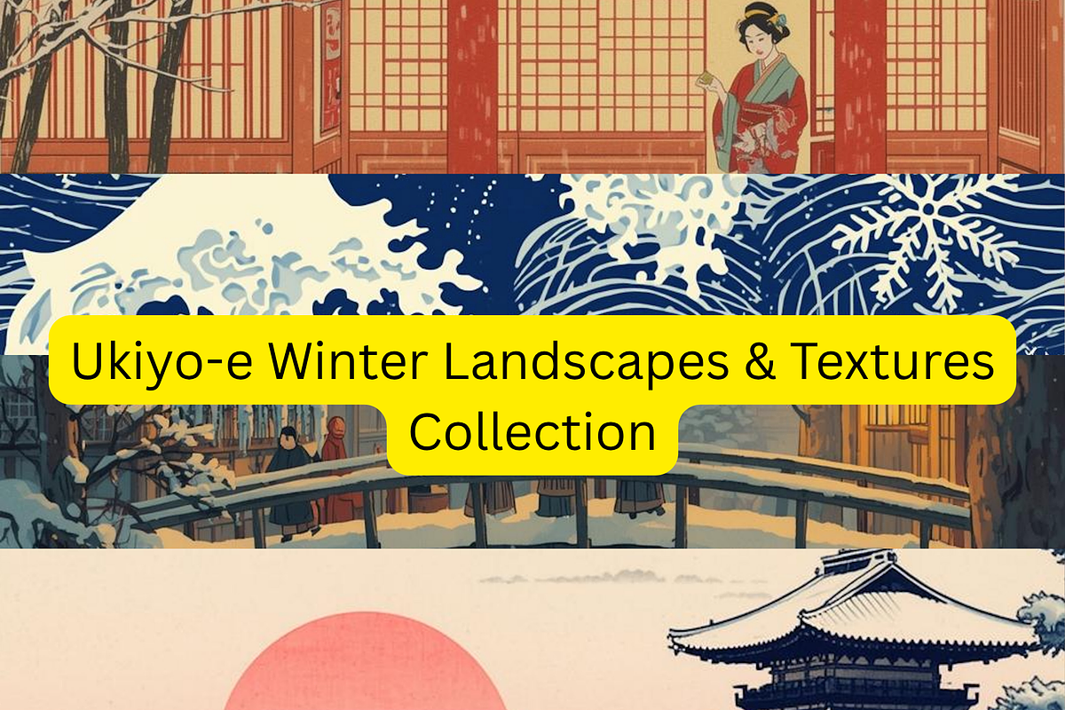 Ukiyo-e Winter Landscapes & Textures, an Illustration by Vandy Fullum (Photo 1 of 9)