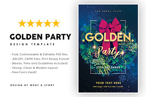 Golden Party, a Flyer Template by What a Story