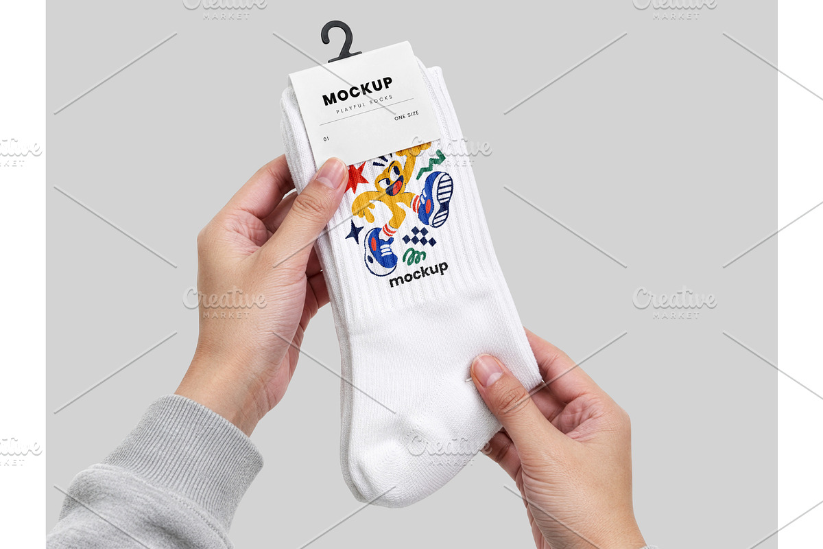 Realistic Socks Mockup, a Merchandise Mockup by Mockthethics. (Photo 2 of 4)