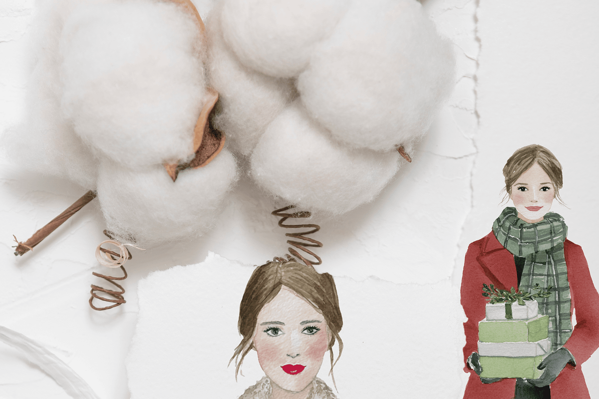 Christmas Woman Clipart Set, a Decorative Illustration by Pati Charm Studio (Photo 8 of 8)