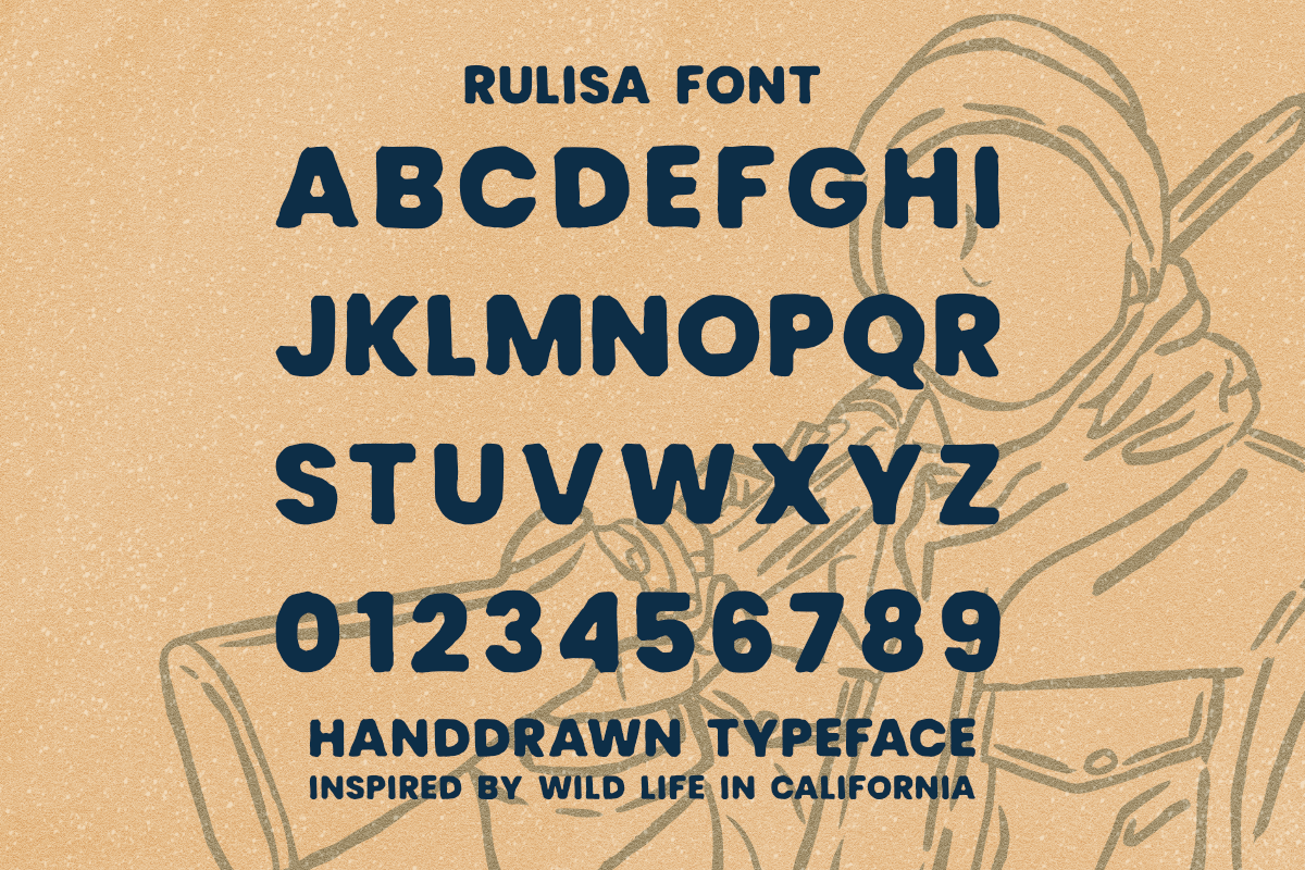 Rulisa Vintage Font and Illustration, a Sans Serif Font by Luthfi Works (Photo 2 of 5)