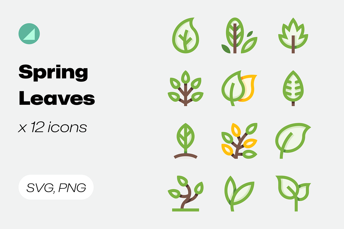 Basicons / Nature / Spring Leaves, a Duotone Icon by Danil Polshin
