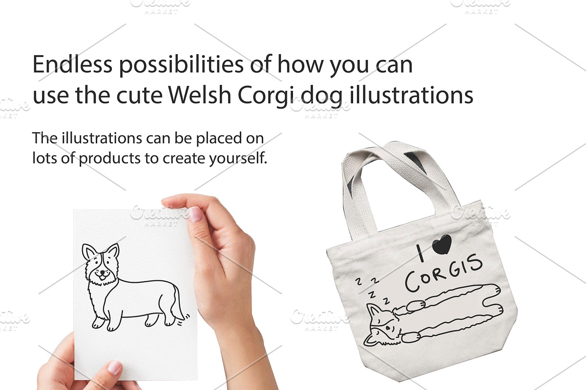 Cute doodle Welsh Corgis, an Animal Illustration by Liz Pengilley Studio (Photo 4 of 4)