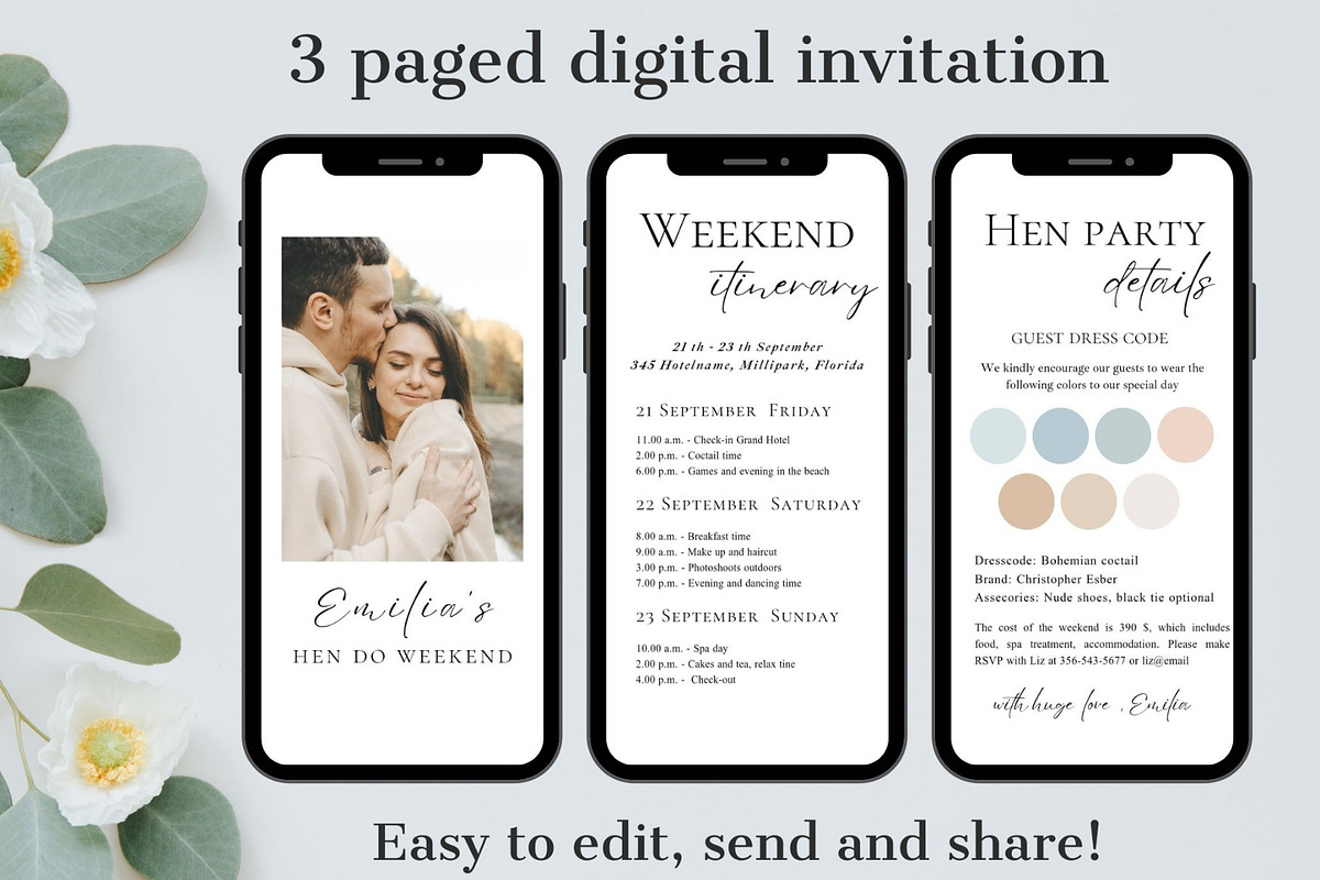 Wedding party itinerary invitation, a Design Template by EvaTemplates (Photo 5 of 5)