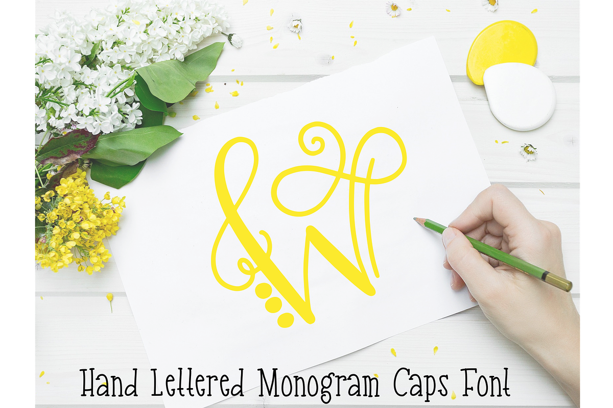 Monogram Font Hand Lettered