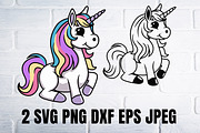 Unicorn svg png clipart, an Illustration by Bila Vorona (Thumbnail 1 of 3)