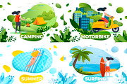 Summer Active Girl Banners Set, a Healthcare Illustration by Tashal (Thumbnail 3 of 5)
