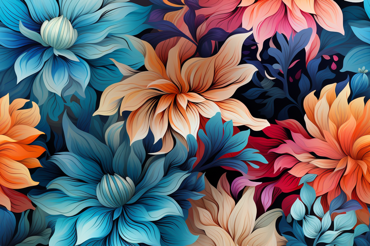 12 Seamless tie-dye flowers digital, a Pattern Graphic by ZaaxPrintables (Photo 5 of 7)