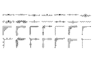 Doodle line decorative dividers, an Illustration by Valerie Bodnar