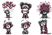 Teddy Bear Valentine Clipart, an Illustration by DreamArtGraphic (Thumbnail 3 of 4)