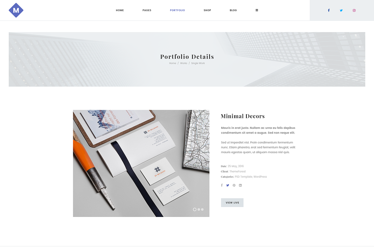 M - Minimal PSD Portfolio Template, a Landing Page Template by bigpsfan's SHOP (Photo 16 of 24)