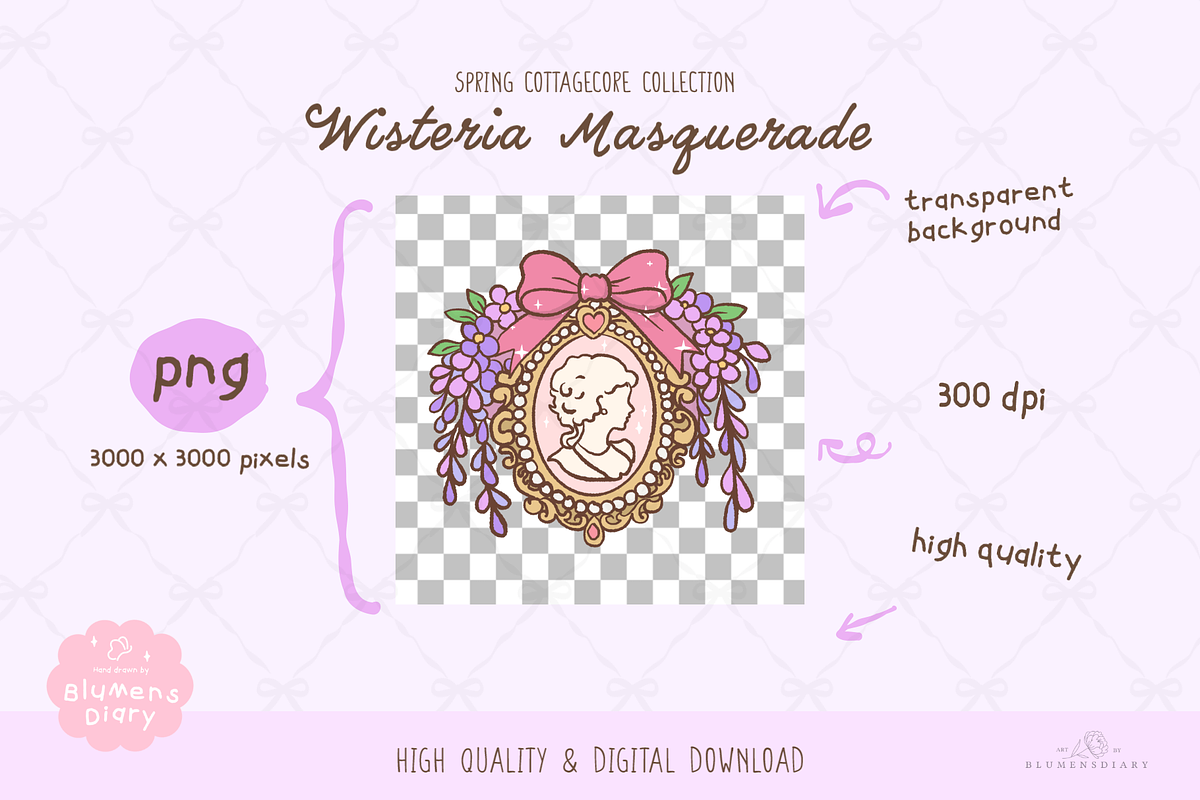 Wisteria Masquerade Clipart, a Person Illustration by Blumensdiary (Photo 3 of 6)