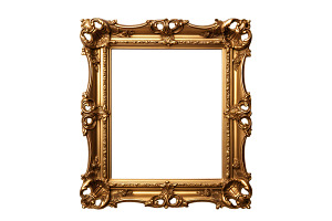 Vintage Gold Frame PNG, a Templates & Theme by VetalStock