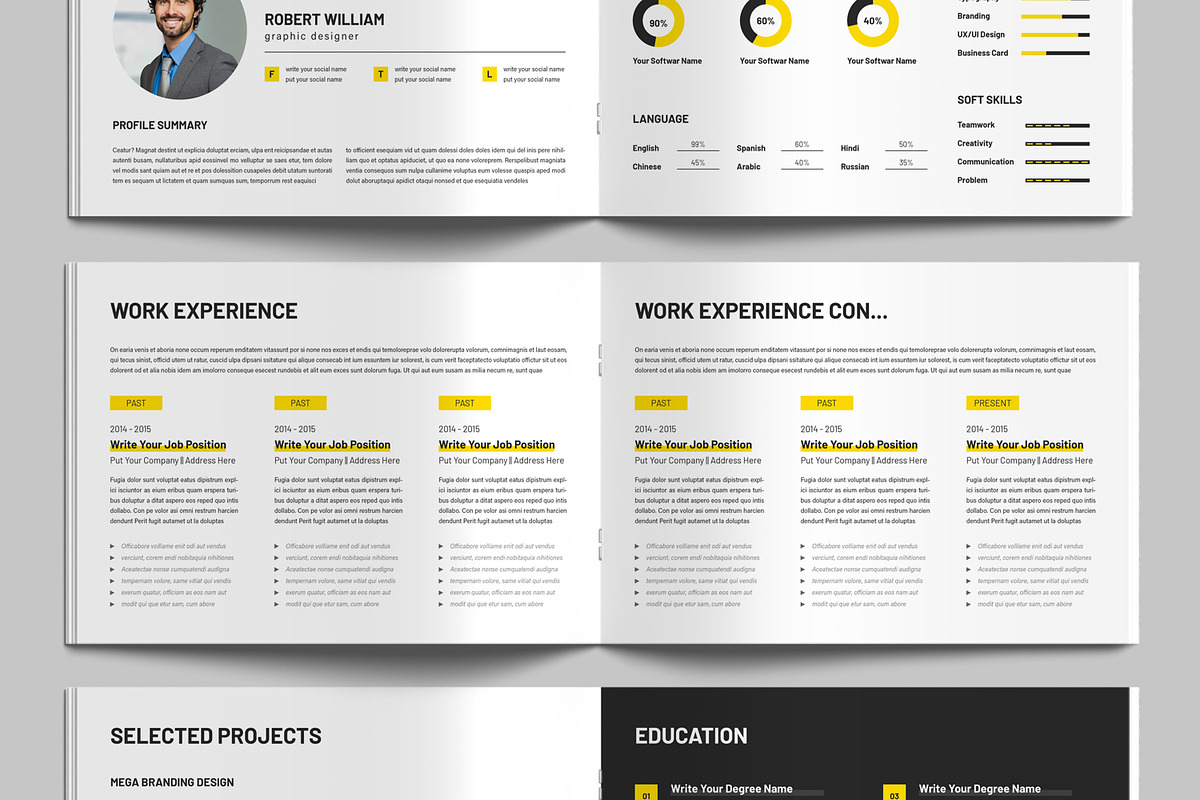 Resume Booklet Design Layout, a Resume Template by MightyDesign (Photo 3 of 9)