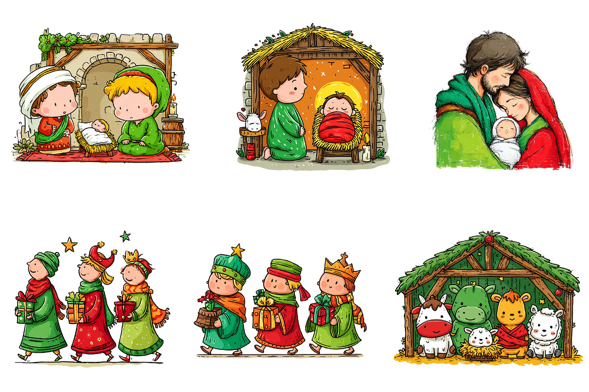 Christian Christmas Nativity Bundle, an Illustration by CreationArt (Photo 5 of 6)