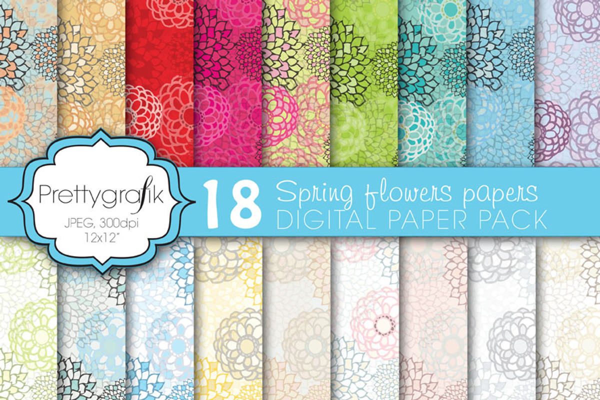 flower digital paper, commercial use