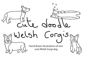 Cute doodle Welsh Corgis