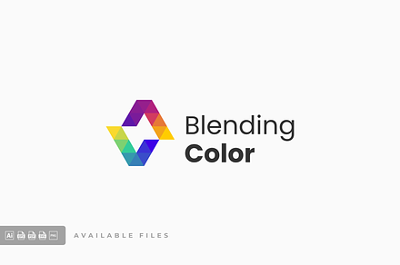 Blending Color Gradient Colorful Log