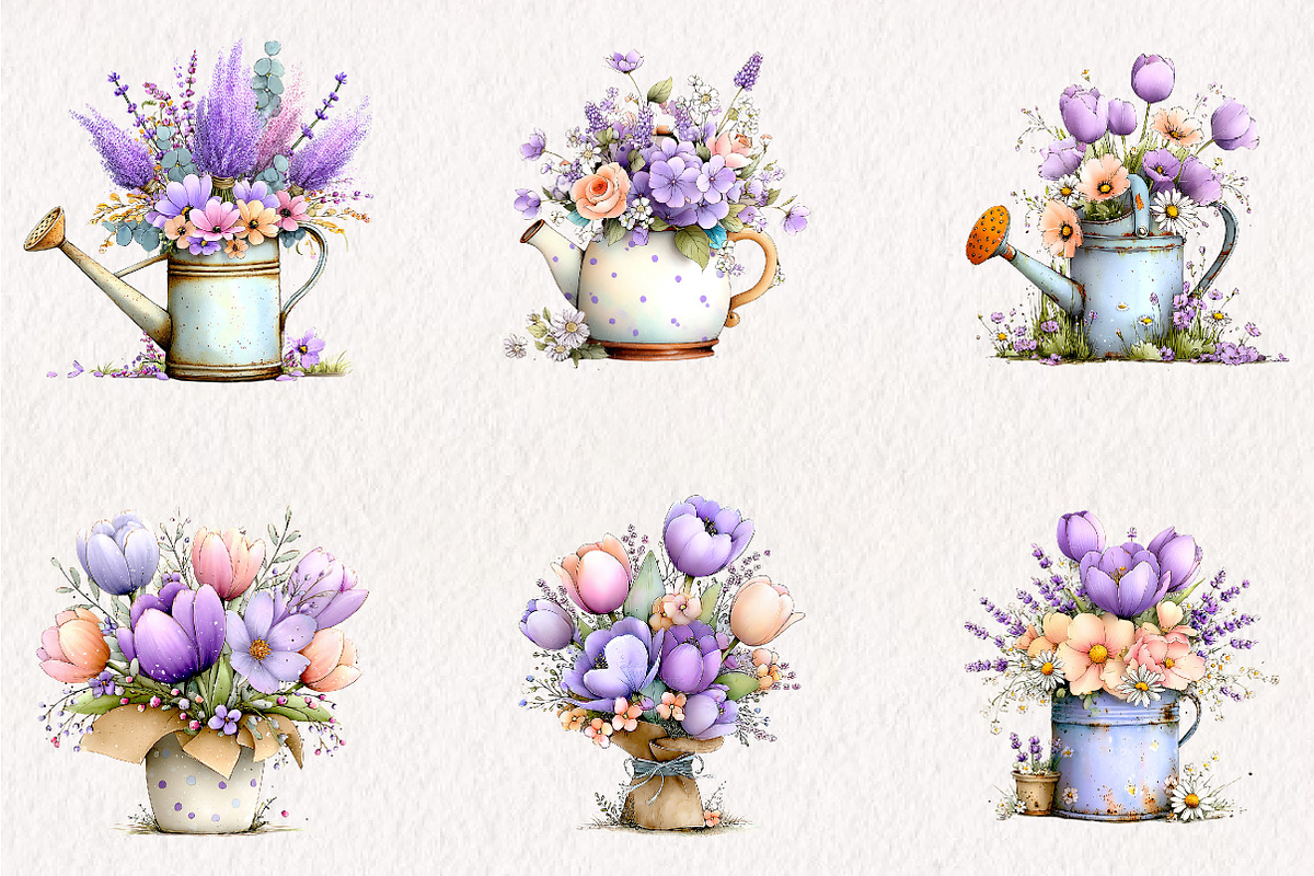 Spring Flowers Sublimation Clipart, an Illustration by CreationArt (Photo 6 of 7)