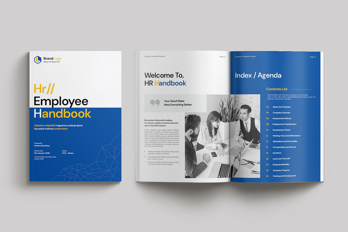 Employee Handbook Template, a Brochure Template by Cleffon_Graphic_Studio (Photo 2 of 11)